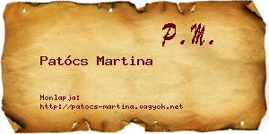 Patócs Martina névjegykártya